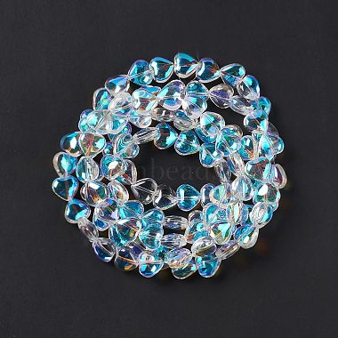 Transparentes perles de verre de galvanoplastie brins(EGLA-E030-01I)-3