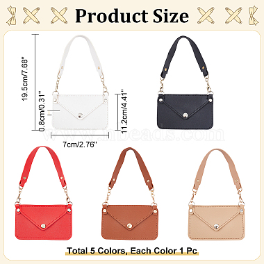 WADORN 5Pcs 5 Colors Imitation Leather Women's Mini Envelope Clutch Bags(AJEW-WR0001-85)-2