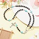 Synthetic Turquoise & Wood Rosary Bead Necklace(NJEW-JN04431-01)-2