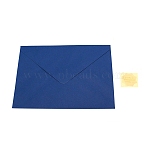 Gilding Classical Kraft Paper Envelopes, Rectangle, with Stickers, Dark Blue, 135x195x0.5mm, Stickers: 35mm(DIY-WH0190-84E)