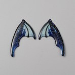 Translucent Resin Glitter Powder Pendants, Wing Charms, Light Cyan, 48x34x2mm, Hole: 1.2mm(X1-RESI-TAC0018-18D)