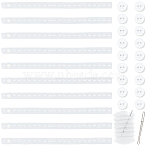 DIY Sewing Kits, including Sewing Thread and Needles, Iron Elastic Band Clip, Polyester Elastic Binding Straps, 2-Hole Plastic Buttons, White(DIY-CY0002-55A)