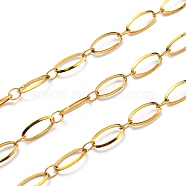 304 Stainless Steel Oval Link Chains, Soldered, with Spool, Real 18K Gold Plated, 9x4.5x1mm, 10m/roll(CHS-C009-09G)