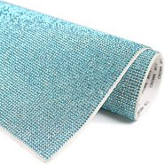 Self Adhesive Glass Rhinestone Glue Sheets, for Trimming Cloth Bags and Shoes, Aquamarine, 40x24cm, Rhinestone: 2.3~2.4mm, about 15400 beads/pc(RB-Q211-01D)