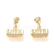 Brass Pendants, for Valentine's Day, Long-Lasting Plated, Hammer with Word Love, Real 18K Gold Plated, 15.5x13x4.5mm, Hole: 2mm(KK-L006-031G)