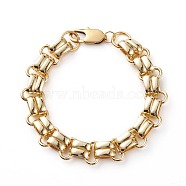 Unisex Brass Link Chain Bracelets, with 304 Stainless Steel Findings, Golden, 7-7/8 inch(20cm)(BJEW-JB06307)