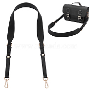 PU Imitation Leather Adjustable Bag Straps, with Iron Swivel Clasps, Black, 106.4~117x1.9~4x0.3~1.4cm(FIND-WH0417-85)