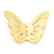 Vacuum Plating 304 Stainless Steel Pendants, Butterfly, Golden, 18x24x5mm, Hole: 1.2mm(STAS-D087-10G)