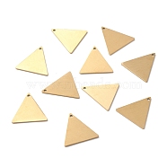 Ion Plating(IP) 304 Stainless Steel Pendants, Double Side Drawbench, Stamping Blank Tag, Triangle, Golden, 20x20x1mm, Hole: 1.5mm(STAS-F271-08D-G)