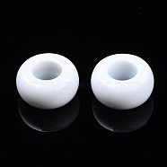 Opaque Acrylic European Beads, Large Hole,Ring, White, 20x10mm, Hole: 9mm(OACR-N131-021G)
