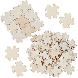 Gorgecraft Wood Cabochons, Puzzle, Antique White, 40x40x3mm(WOOD-GF0001-06)