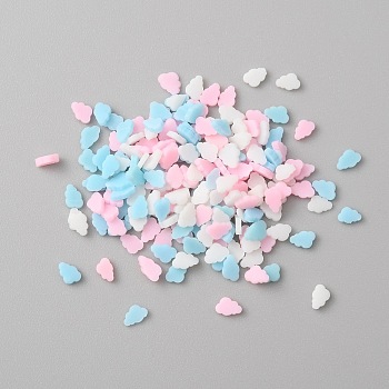 Handmade Polymer Clay Cabochons, Cloud Pattern, 3~3.5x4~4.5x0.8~1.2mm, about 66000pcs/1000g