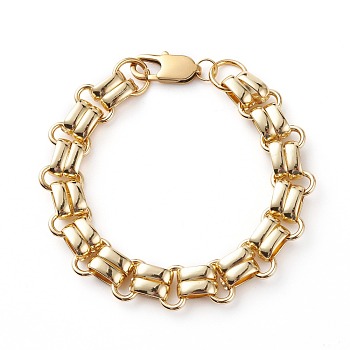 Unisex Brass Link Chain Bracelets, with 304 Stainless Steel Findings, Golden, 7-7/8 inch(20cm)