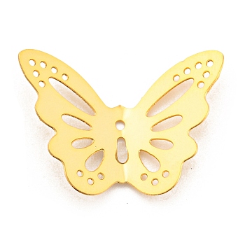 Vacuum Plating 304 Stainless Steel Pendants, Butterfly, Golden, 18x24x5mm, Hole: 1.2mm