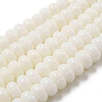 Synthetic Coral Dyed Beads Strands, Pumpkin Beads, WhiteSmoke, 11x6.5mm, Hole: 1.4mm, about 50pcs/strand, 12.72''(32.3cm)