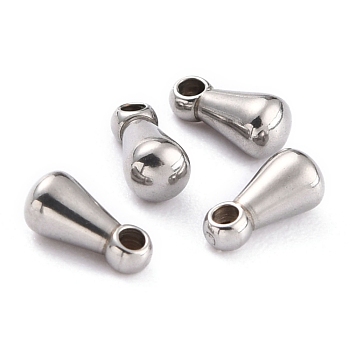 304 Stainless Steel Chain Extender Drop, Teardrop, Stainless Steel Color, 6x3mm, Hole: 1mm