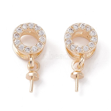 Real 14K Gold Plated Clear Brass+Cubic Zirconia Peg Bails