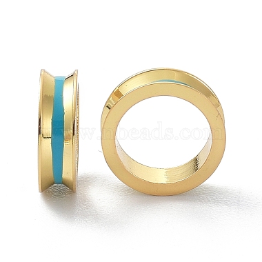 Brass Enamel European Beads(KK-B047-03G)-4
