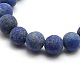 Natural Frosted Lapis Lazuli Round Bead Strands(G-M064-8mm-08)-2