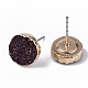 Electroplate Druzy Resin Stud Earrings(RESI-S383-029D)-2