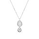 TINYSAND 925 Sterling Silver Cubic Zirconia Drop Pendant Necklaces(TS-N322-S)-1