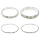 4Pcs 3 Style Brass Rhinestone Tennis Stretch Bracelet Sets for Girlfriend(BJEW-FS0001-06)-1