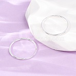 925 Sterling Silver Huggie Hoop Earrings, Ring, Silver, 20x1.2mm, Pin: 0.6mm(EJEW-C179-05B-S)