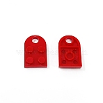 Opaque Resin Pendants, Building Blocks Charms, Half Oval, Red, 23.5x15.5x5mm, Hole: 5mm(RESI-L033-07I)