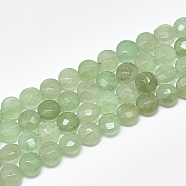 Natural Green Aventurine Beads Strands, Faceted, Flat Round, 8~8.5x4.5~5mm, Hole: 1mm, about 25pcs/strand, 7.8 inch(G-S357-F05)
