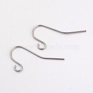 316L Surgical Stainless Steel Earring Hooks, Ear Wire, with Horizontal Loop, Stainless Steel Color, 17x8mm, Hole: 1.6mm, 24 Gauge, Pin: 0.5mm(STAS-G229-05P)
