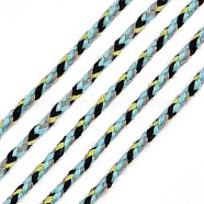 Polyester Braided Cords, Medium Turquoise, 2mm, about 100yard/bundle(91.44m/bundle)(OCOR-T015-A43)