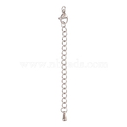 Stainless Steel Chain Extender, with Lobster Claw Clasps & Curb Chains, Stainless Steel Color, 50x3mm(STAS-CJ0001-183P)