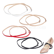 4 Pairs 4 Colors PU Leather Shoelaces, with Alloy Buckle, Anti-Loose Shoe Laces, for High-Heeled Shoes, Mixed Color, 602x8mm, 1 pair/color(DIY-GO0001-78)