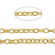 Soldered Brass Coated Iron Rolo Chains, Belcher Chain, with Spool, Golden, 2x0.5mm, about 328.08 Feet(100m)/roll(CH-S125-08A-G)