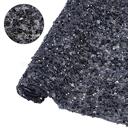 Glitter Resin Hotfix Rhinestone(Hot Melt Adhesive On The Back), Rhinestone Trimming, Costume Accessories, Black, 400x240x3mm(AJEW-WH0120-60C)