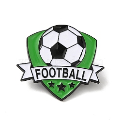 Football Enamel Pins, Black Alloy Badge for Men Women, Green, 26.5x29.5x1.3mm(JEWB-K018-03D-EB)