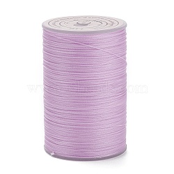 Round Waxed Polyester Thread String, Micro Macrame Cord, Twisted Cord, for Leather Sewing Stitching, Pearl Pink, 0.3~0.4mm, about 174.98 Yards(160m)/Roll(YC-D004-02A-011)