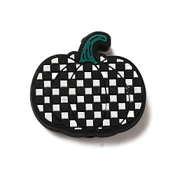 Halloween Series Silicone Beads, Black, Pumpkin, 25x28x7mm, Hole: 2mm(SIL-S007-02G)