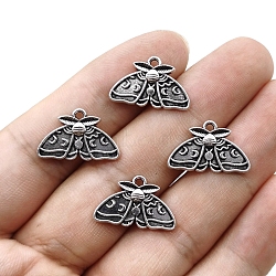 Tibetan Style Alloy Pendants, Moth Charms, Antique Silver, 13x20mm(PW-WG8F0CC-01)