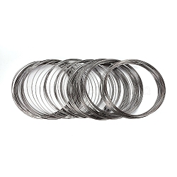 Carbon Steel Memory Wire, for Collar Necklace Making, Necklace Wire, Gunmetal, 18 Gauge, 1mm, about 400 circles/1000g(MW11.5CM-1-B)