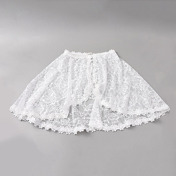 Polyester Rhinestone Lace Shawls, for Wedding Party Clothing Accessories, White, 220x380x1.7mm