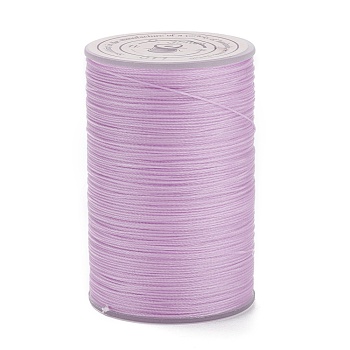 Round Waxed Polyester Thread String, Micro Macrame Cord, Twisted Cord, for Leather Sewing Stitching, Pearl Pink, 0.3~0.4mm, about 174.98 Yards(160m)/Roll