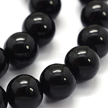 Natural Black Tourmaline Beads Strands(G-G763-01-8mm-A)-3