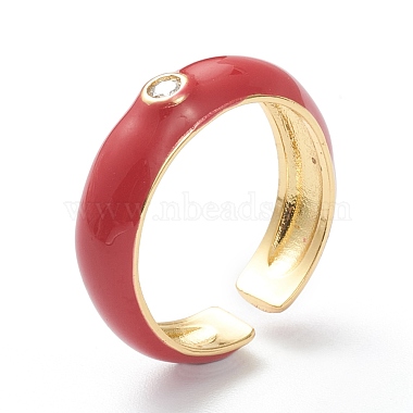 Brass Clear Cubic Zirconia Cuff Rings(RJEW-B033-04)-2