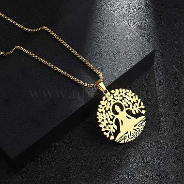 201 Stainless Steel Pendant Necklaces for Man(NJEW-Q336-04D-G)-2