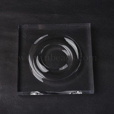 Square Transparent Acrylic Single Bracelet/Bangle Display Tray(BDIS-I003-01A)-3