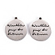 Non-Tarnish 201 Stainless Steel Quotation Charm(STAS-Q238-008)-1