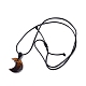 Adjustable Gemstone Moon Pendant Necklace(NJEW-B086-02)-3