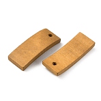 Wood Pendants, Dyed, Curved Rectangle Charms, Goldenrod, 38~40.5x15x4~4.5mm, Hole: 2~2.5mm(WOOD-WH0022-22E)