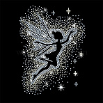 Glass Hotfix Rhinestone, Iron on Appliques, Costume Accessories, for Clothes, Bags, Pants, Fairy, 297x210mm(DIY-WH0742-0319)